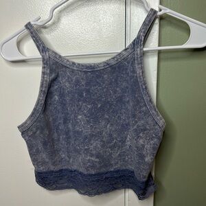 Blue cropped tank top from walmart.